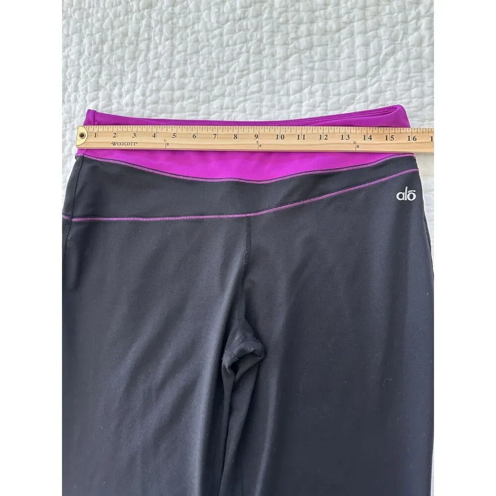Alo Yoga Flare Leggings Black Magenta Purple High Rise Bootcut Yoga Pants Y2K